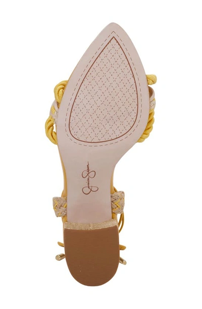 Jessica Simpson Prim Ankle Wrap Pointed Toe Sandal In Yellow Combo