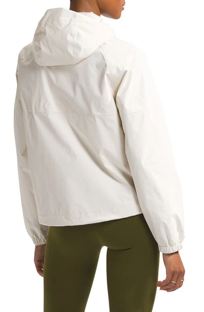 The North Face Antora Waterproof Rain Jacket In White Dune