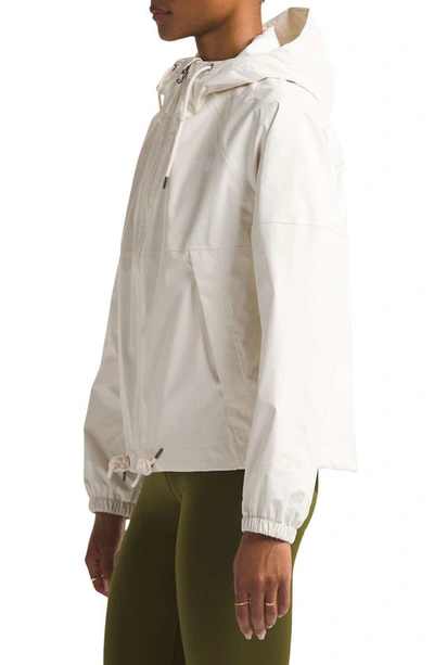 The North Face Antora Waterproof Rain Jacket In White Dune