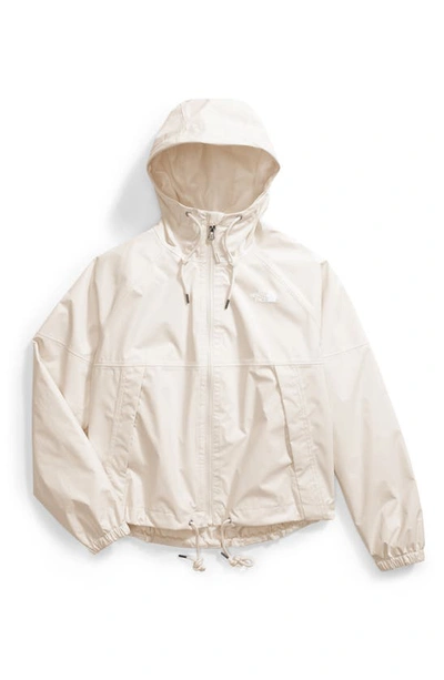 The North Face Antora Waterproof Rain Jacket In White Dune