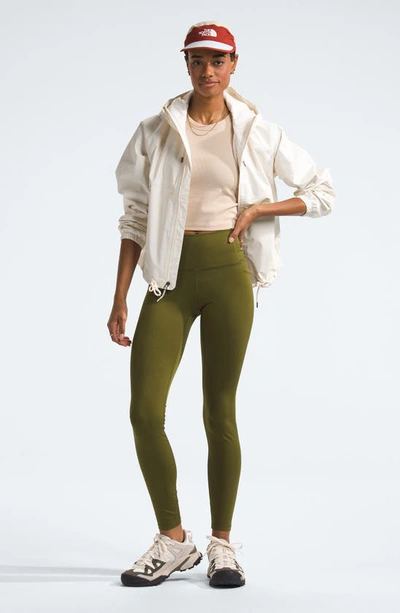 The North Face Antora Waterproof Rain Jacket In White Dune