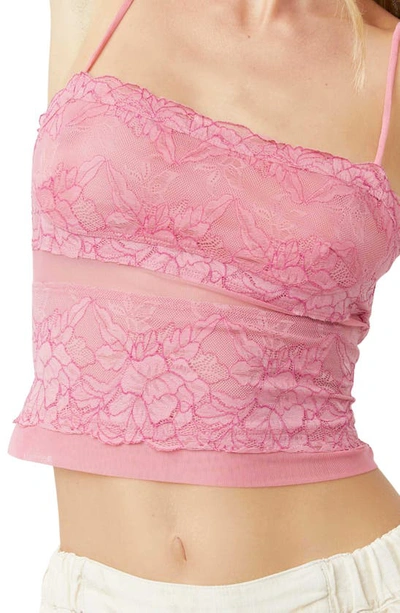 Free People Intimately Fp Double Date Embroidered Mesh Crop Camisole In Flowering Ginger Com