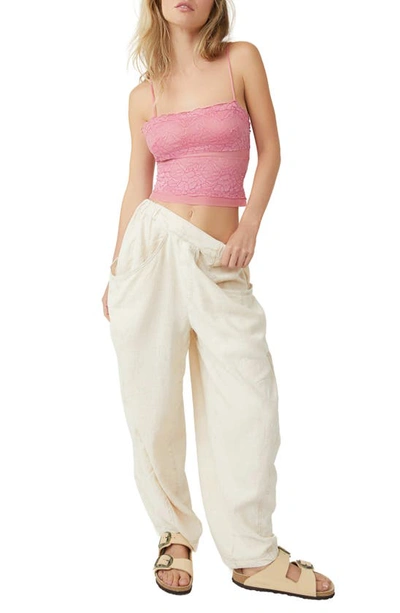 Free People Intimately Fp Double Date Embroidered Mesh Crop Camisole In Flowering Ginger Com