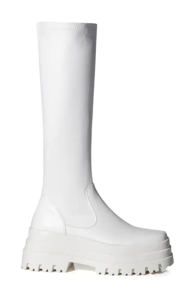 Shop Azalea Wang Aretha Tall Sock Boot In White