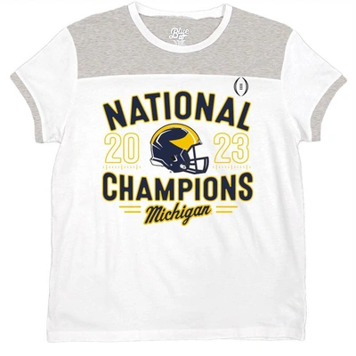 Shop Blue 84 White Michigan Wolverines College Football Playoff 2023 National Champions Colorblock T-shi