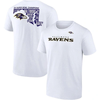 Shop Fanatics Branded White Baltimore Ravens Hot Shot State T-shirt