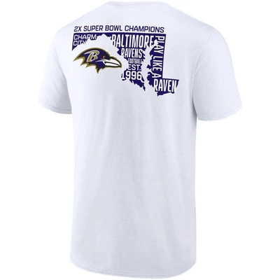 Shop Fanatics Branded White Baltimore Ravens Hot Shot State T-shirt