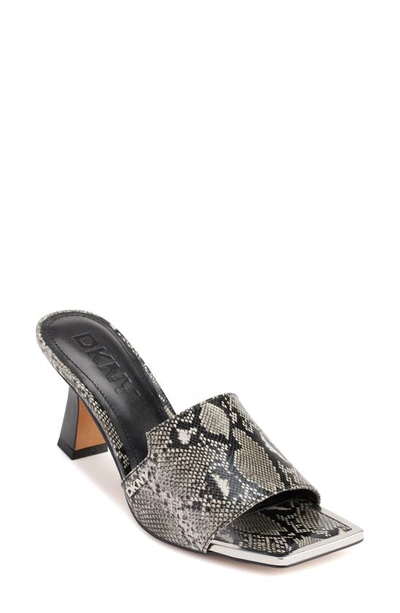 Shop Dkny Square Toe Slide Sandal In Grey Multi