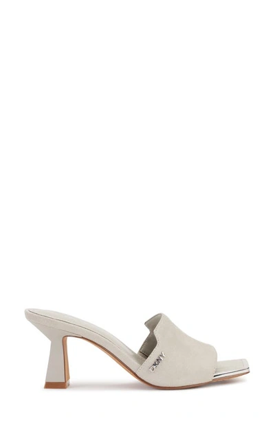 Dkny Square Toe Slide Sandal In Grey Satin