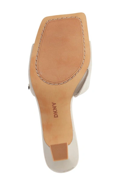 Dkny Square Toe Slide Sandal In Grey Satin