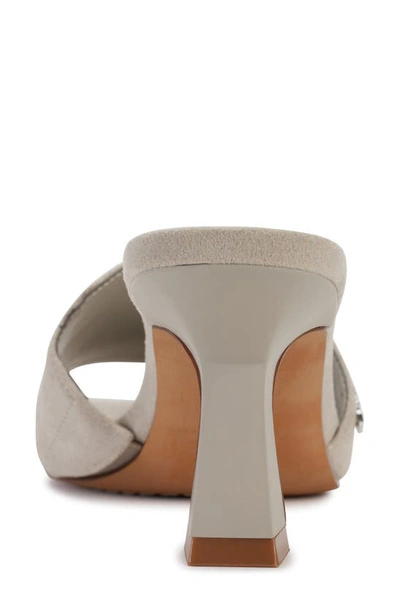 Dkny Square Toe Slide Sandal In Grey Satin