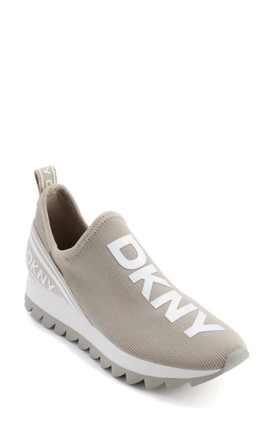 Shop Dkny Slip-on Sneaker In Stone Grey
