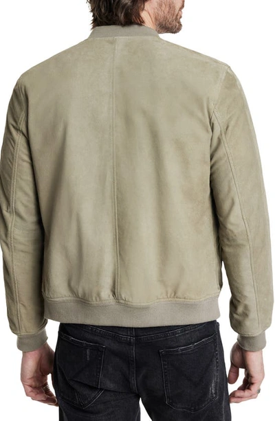 Shop John Varvatos Khai Suede Bomber Jacket In Spruce