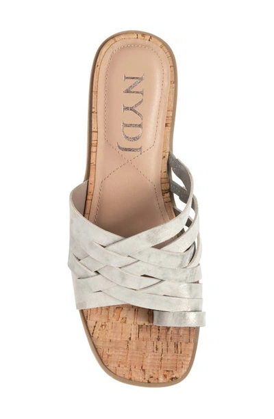 Nydj Reesie Platform Wedge Sandal In Pewter
