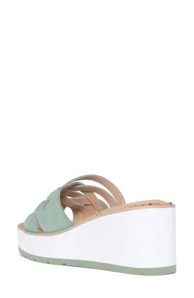 Shop Nydj Reesie Platform Wedge Sandal In Jade