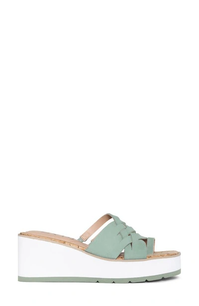 Shop Nydj Reesie Platform Wedge Sandal In Jade