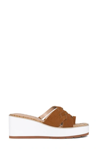 Shop Nydj Reesie 02 Platform Wedge Sandal In Cognac