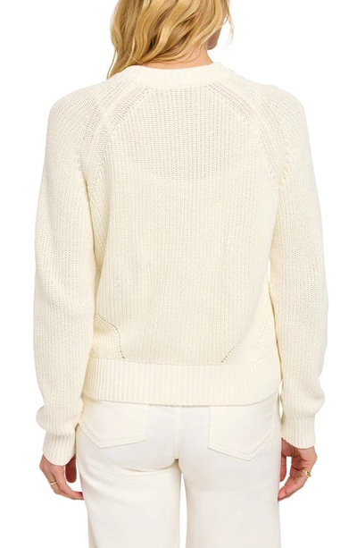 Shop Faherty Sunwashed Organic Cotton Fisherman Sweater In Egret