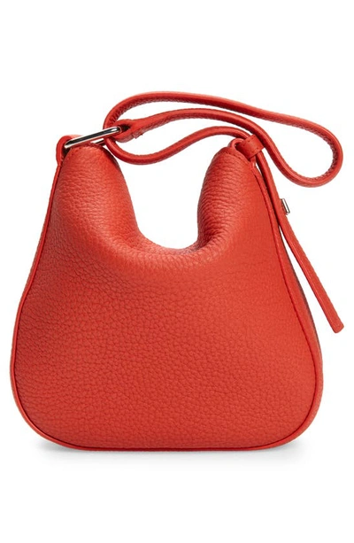 Shop Akris Mini Anna Leather Hobo Bag In Tangerine