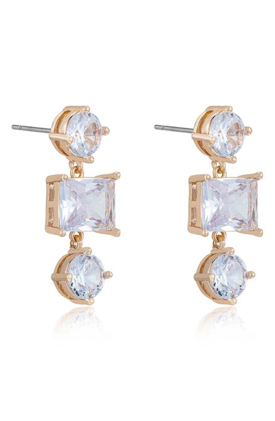 Ettika Cubic Zirconia Drop Earrings In Gold