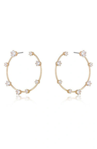 Ettika Large Cubic Zirconia Hoop Earrings In Gold