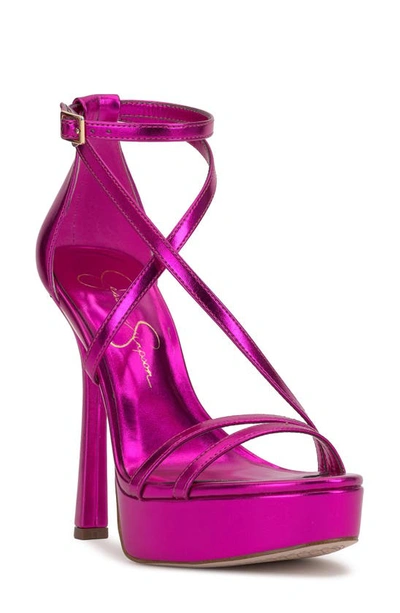 Shop Jessica Simpson Jewelria Ankle Strap Platform Sandal In Bright Pink