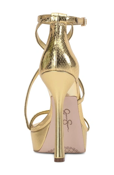 Shop Jessica Simpson Jewelria Ankle Strap Platform Sandal In Gold