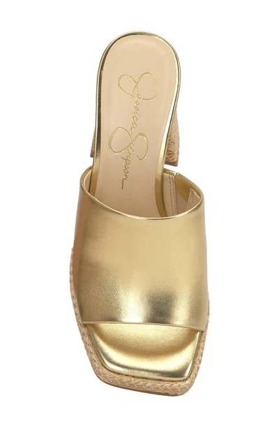 Shop Jessica Simpson Kashet Platform Slide Sandal In Gold