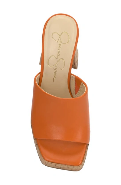 Shop Jessica Simpson Kashet Platform Slide Sandal In Tangerine