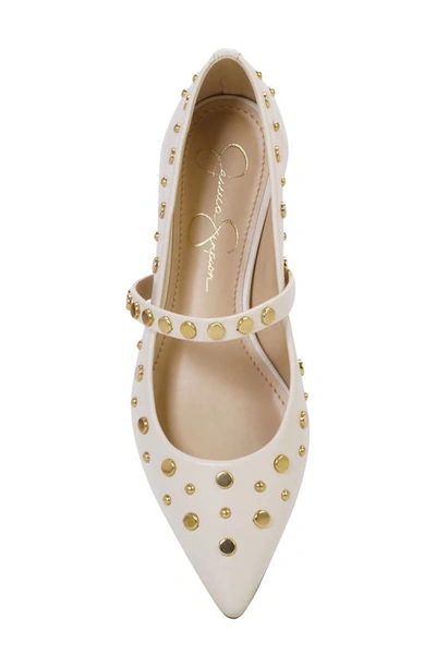 Jessica Simpson Kiann Pointed Toe Flat In Off White