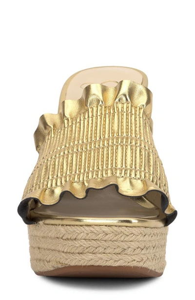 Shop Jessica Simpson Serilda Espadrille Platform Wedge Slide Sandal In Rich Gold