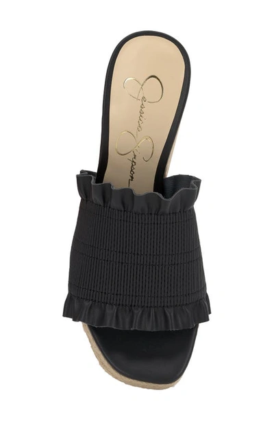Shop Jessica Simpson Serilda Espadrille Platform Wedge Slide Sandal In Black