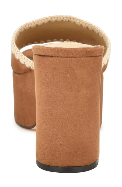 Nine West Yickie 2 Womens Embroidered Faux Suede Block Heel In Medium Brown