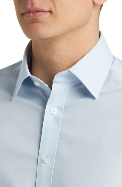 Shop Charles Tyrwhitt Slim Fit Non-iron Cotton Poplin Dress Shirt In Sky Blue
