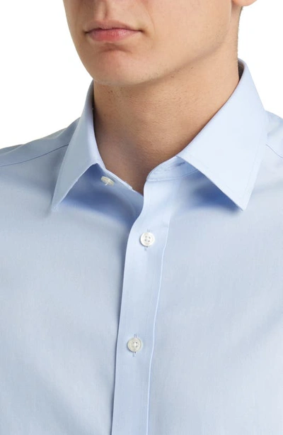 Shop Charles Tyrwhitt Slim Fit Non-iron Cotton Twill Dress Shirt In Sky Blue