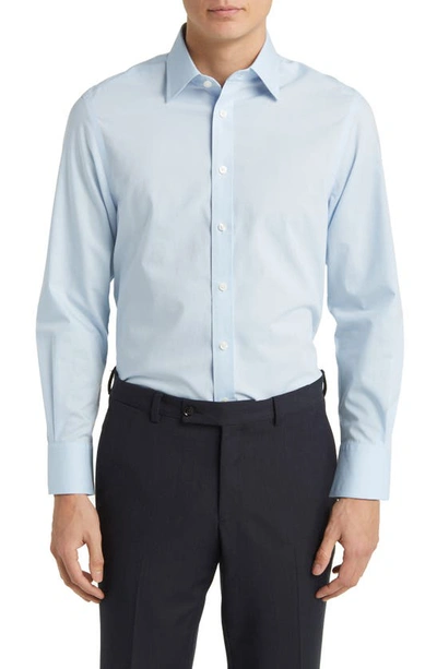Shop Charles Tyrwhitt Slim Fit Non-iron Cotton Poplin Dress Shirt In Sky Blue