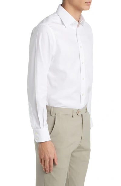 Shop Charles Tyrwhitt Slim Fit Non-iron Solid Royal Oxford Dress Shirt In White