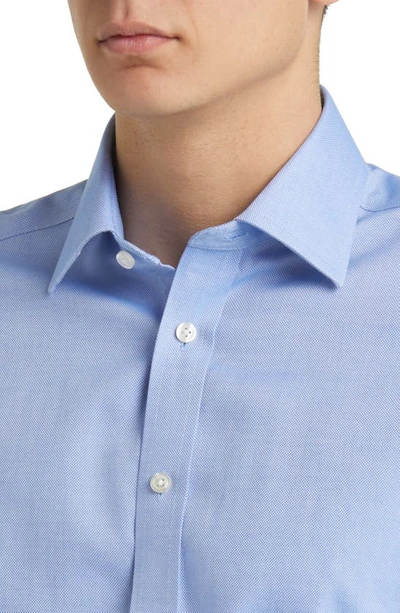 Shop Charles Tyrwhitt Slim Fit Non-iron Solid Royal Oxford Dress Shirt In Blue