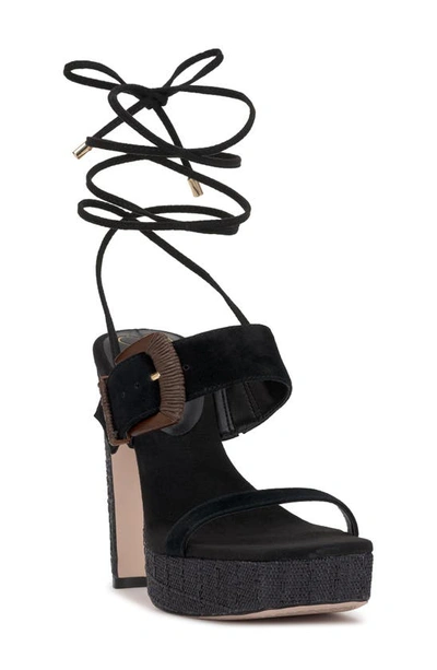 Shop Jessica Simpson Caelia Ankle Wrap Platform Sandal In Black