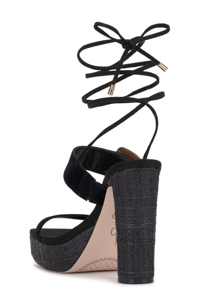 Shop Jessica Simpson Caelia Ankle Wrap Platform Sandal In Black