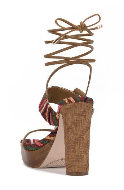 Jessica Simpson Caelia Ankle Wrap Platform Sandal In Warm Multi