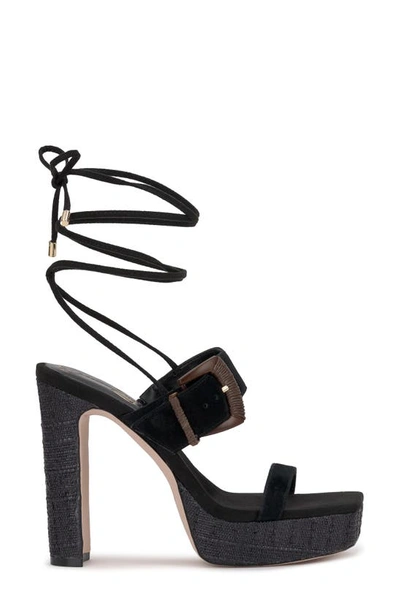 Shop Jessica Simpson Caelia Ankle Wrap Platform Sandal In Black