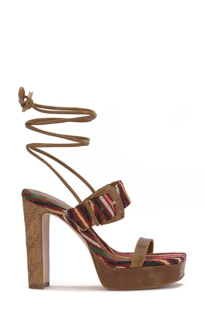Jessica Simpson Caelia Ankle Wrap Platform Sandal In Warm Multi