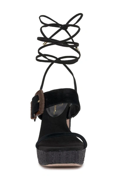 Jessica Simpson Caelia Ankle Wrap Platform Sandal In Black