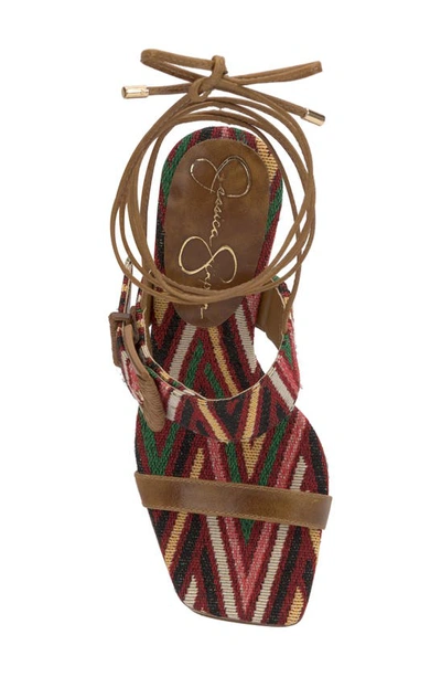 Jessica Simpson Caelia Ankle Wrap Platform Sandal In Warm Multi