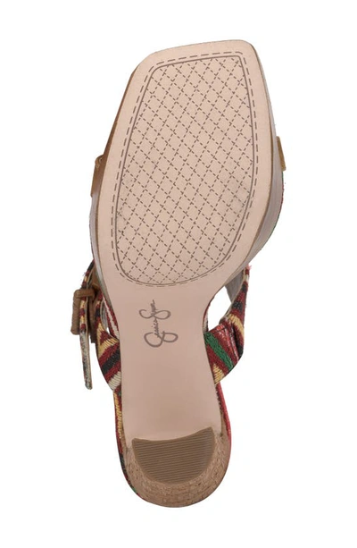 Jessica Simpson Caelia Ankle Wrap Platform Sandal In Warm Multi