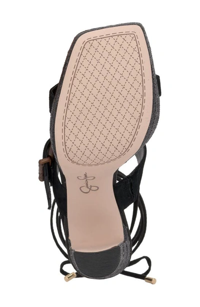 Jessica Simpson Caelia Ankle Wrap Platform Sandal In Black