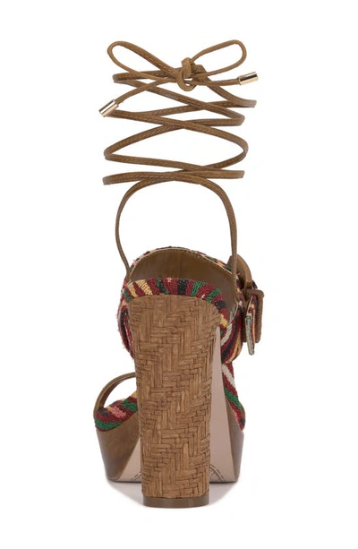 Jessica Simpson Caelia Ankle Wrap Platform Sandal In Warm Multi
