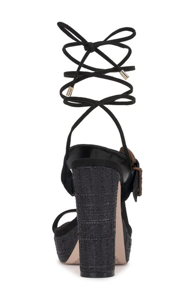 Shop Jessica Simpson Caelia Ankle Wrap Platform Sandal In Black