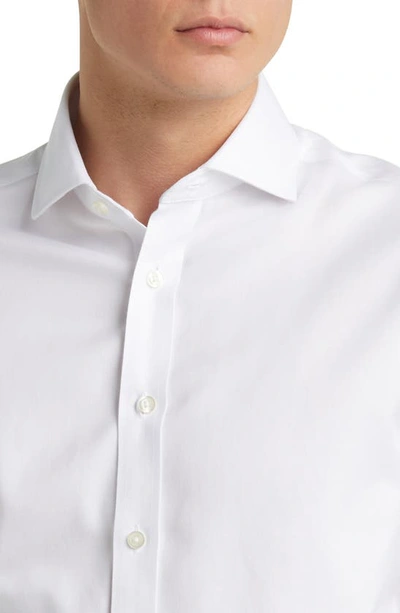 Shop Charles Tyrwhitt Slim Fit Non-iron Solid Twill Dress Shirt In White